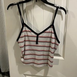 Red/black stripped crop cami